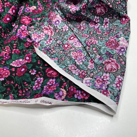 Mixed Berry Blossoms - Cotton Woven - Black Multi Floral - 1.6M Bundle (6708873298033)