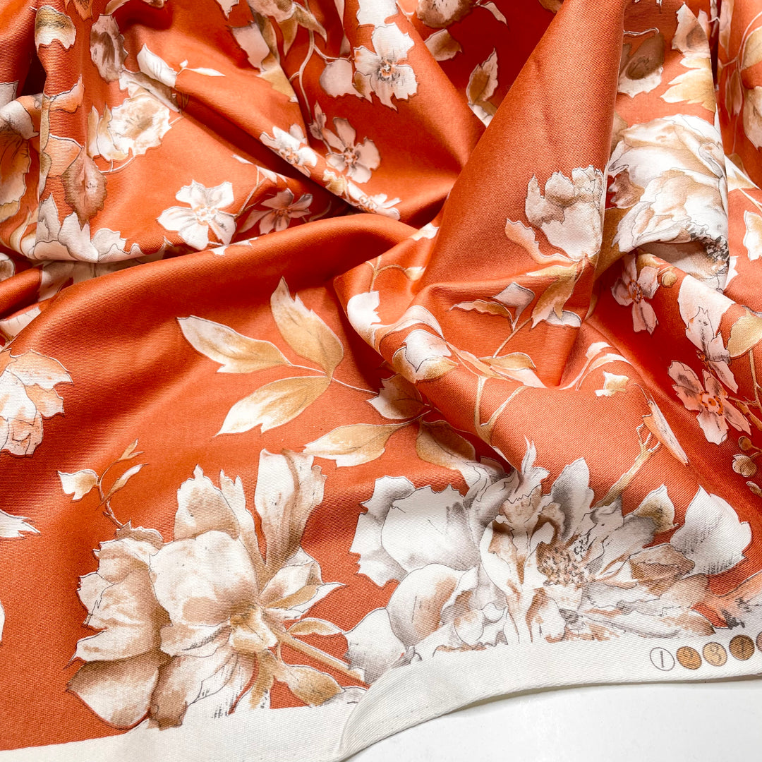 Dubrovnik Rooftops - Cotton Woven - Orange/White Floral - 2.2M Bundle (6710551281777)