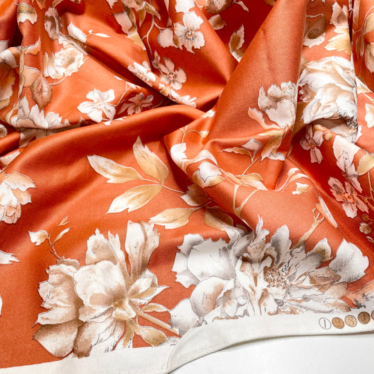 Dubrovnik Rooftops - Cotton Woven - Orange/White Floral - 2.2M Bundle (6710551281777)