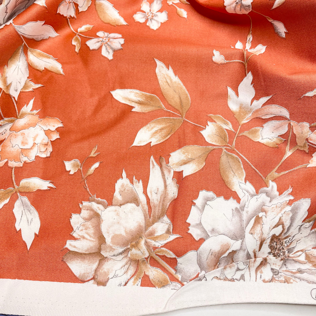 Dubrovnik Rooftops - Cotton Woven - Orange/White Floral - 2.2M Bundle (6710551281777)