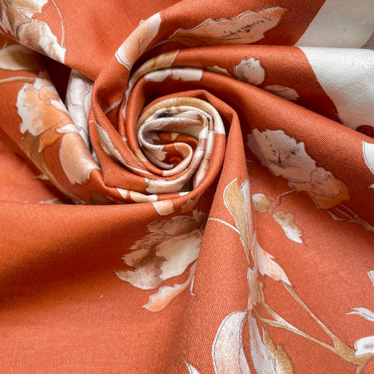 Dubrovnik Rooftops - Cotton Woven - Orange/White Floral - 2.2M Bundle (6710551281777)
