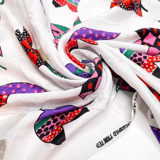 Souvenir Scarf - Silk Woven - White Multi Floral - 2.6M Bundle (6711058563185)