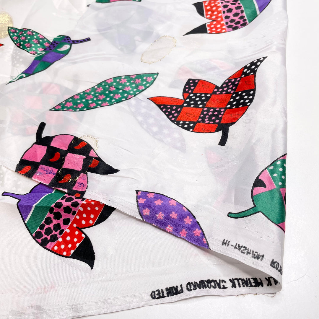 Souvenir Scarf - Silk Woven - White Multi Floral - 2.6M Bundle (6711058563185)