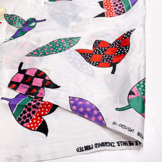Souvenir Scarf - Silk Woven - White Multi Floral - 2.6M Bundle (6711058563185)
