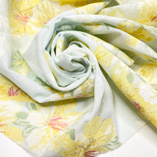 Buenos Aires Botanical Gardens - Linen Woven - Light Green/Yellow Floral - 1.4M Bundle (6712032755825)