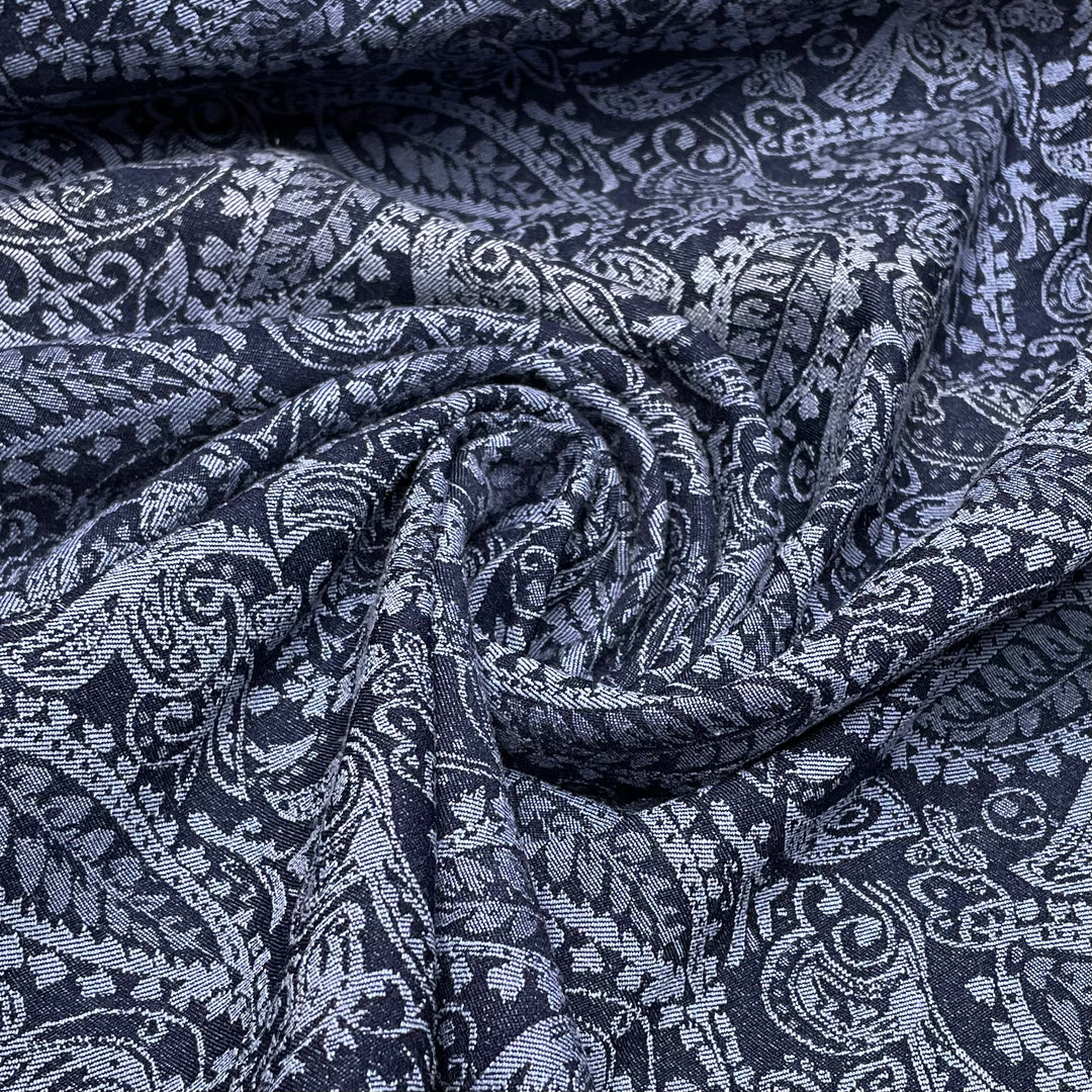 UB - Stretchy Pants Comfort - Jacquard Cotton Blend Woven - Blue Paisley - 2M Bundle (6714250526833)