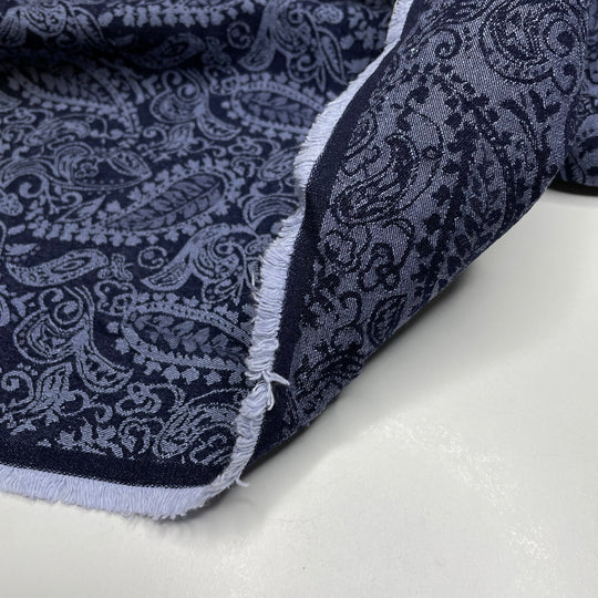 UB - Stretchy Pants Comfort - Jacquard Cotton Blend Woven - Blue Paisley - 2M Bundle (6714250526833)