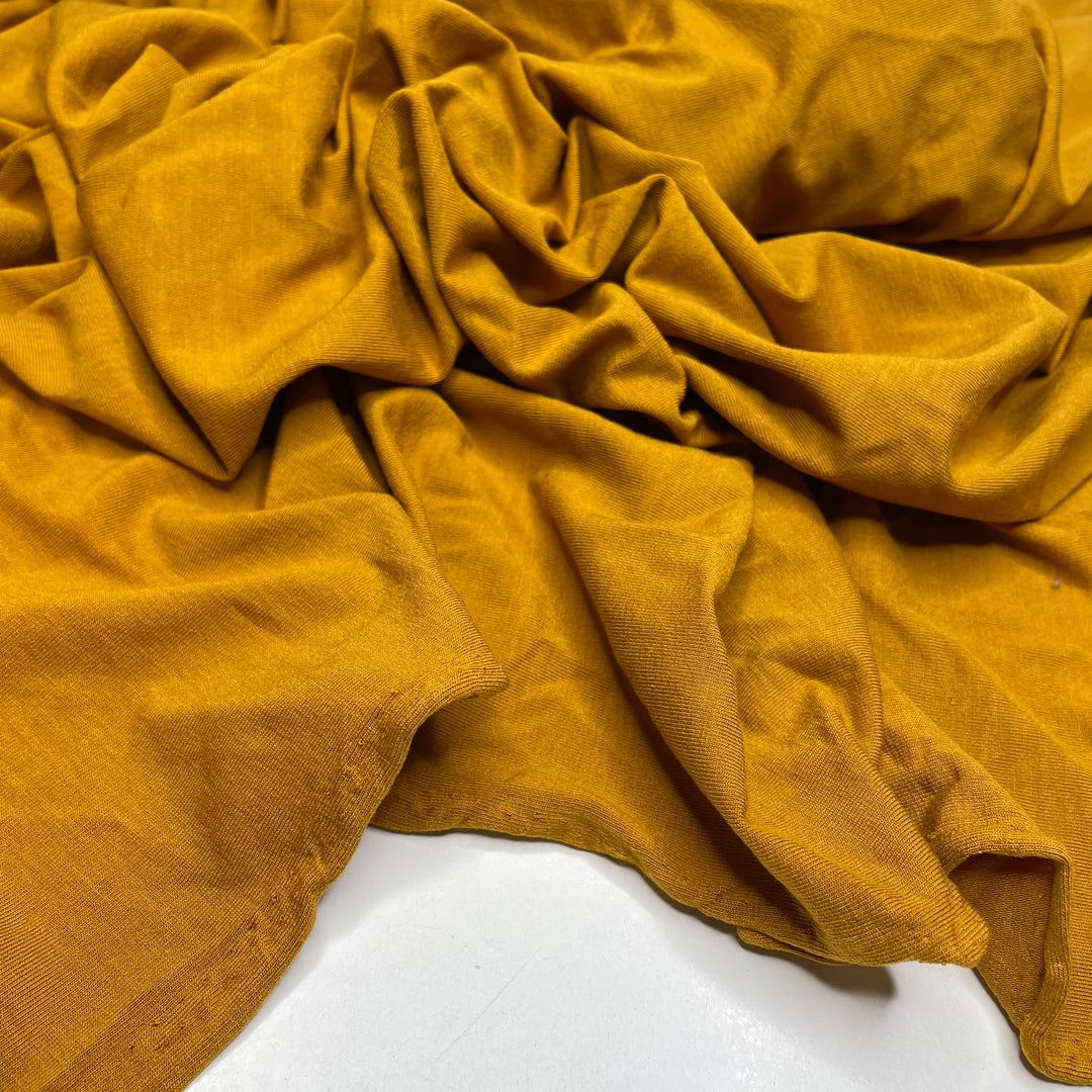Chrysanthemums - Jersey Bamboo/Spandex Knit - Yellow - 0.8M Bundle (6725518950513)