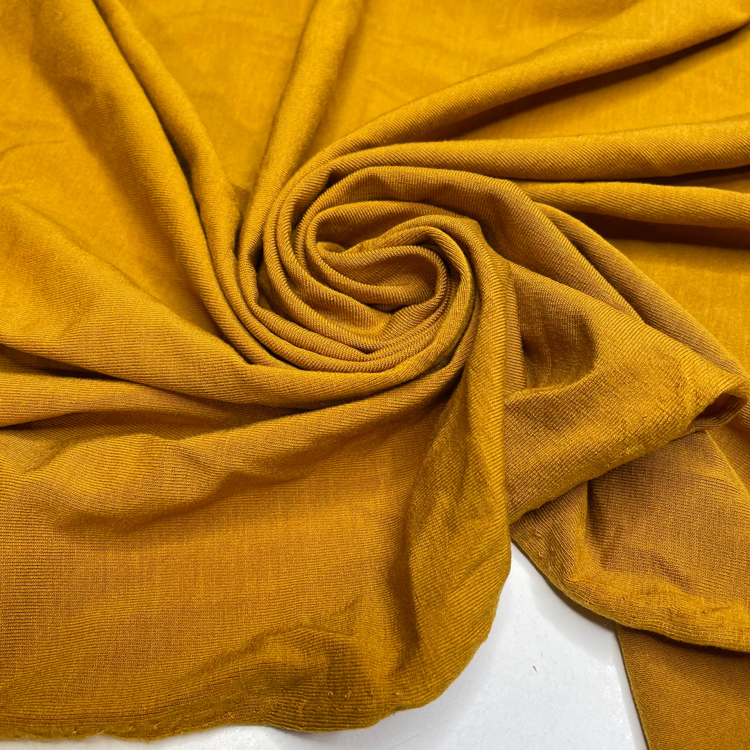 Chrysanthemums - Jersey Bamboo/Spandex Knit - Yellow - 0.8M Bundle (6725518950513)