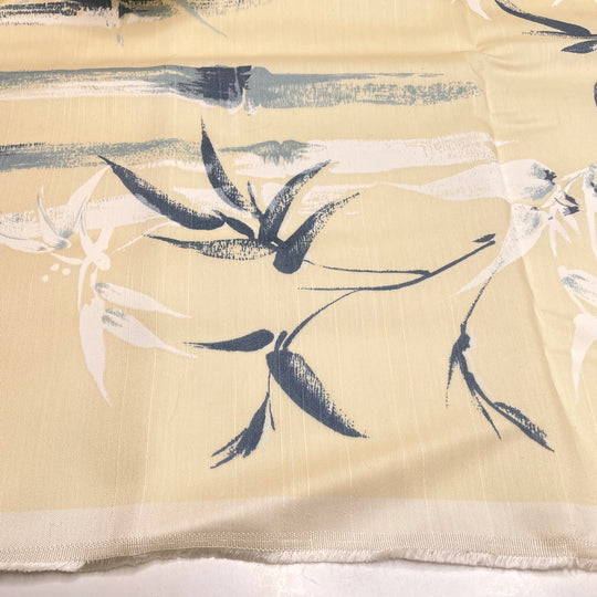 Roasted Coconut Chiffon Cake - Rayon/Acetate Woven - Cream/Blue Abstract - 1.3M Bundle (6727325188209)