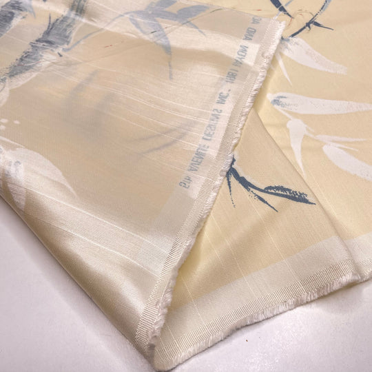 Roasted Coconut Chiffon Cake - Rayon/Acetate Woven - Cream/Blue Abstract - 1.3M Bundle (6727325188209)