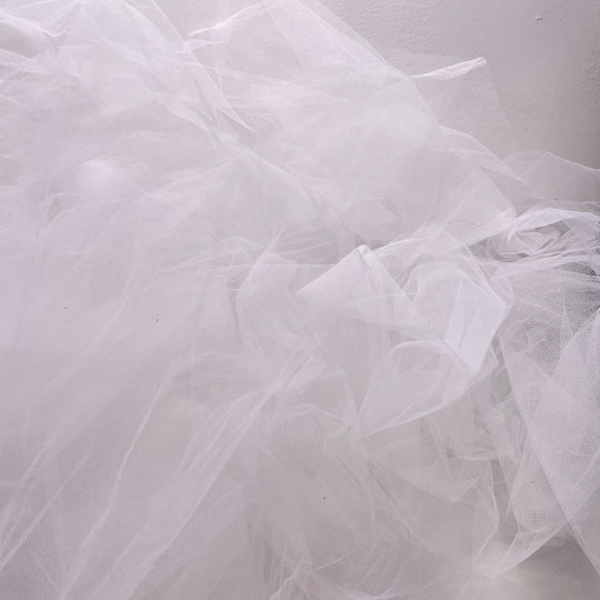 Assorted - Tulle Synthetic Knit - White - 1M Bundle (6732963020913)