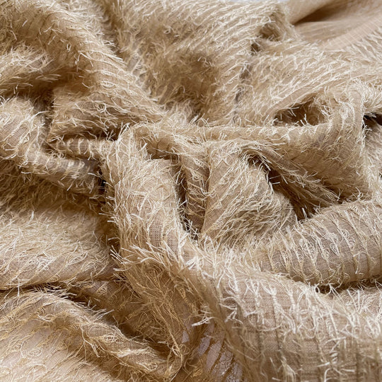 Cat Scratch Post - Fringe Detail Synthetic Woven - Gold Stripes - 2.5M Bundle (6746534084721)