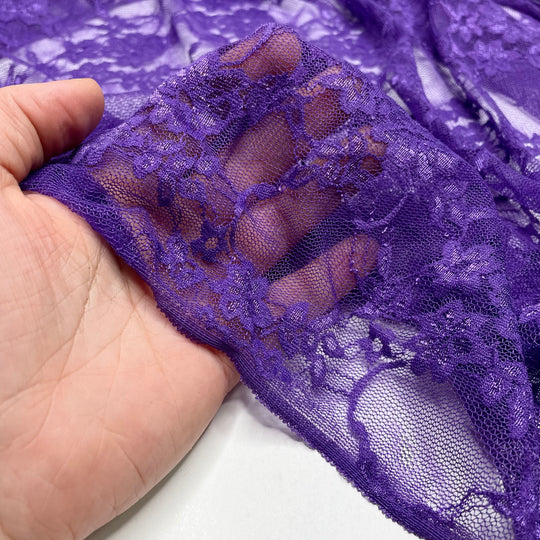 Grape Popsicles - Lace Poly Knit - Purple - 3M Bundle (6748548169841)