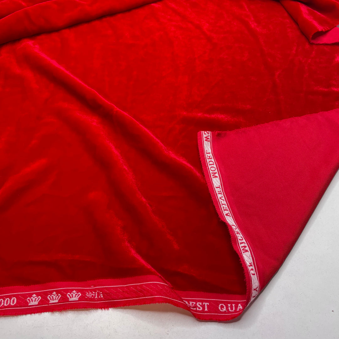 Moms Spaghetti - Velvet Poly Woven - Red - 2.3M Bundle (6782264705137)