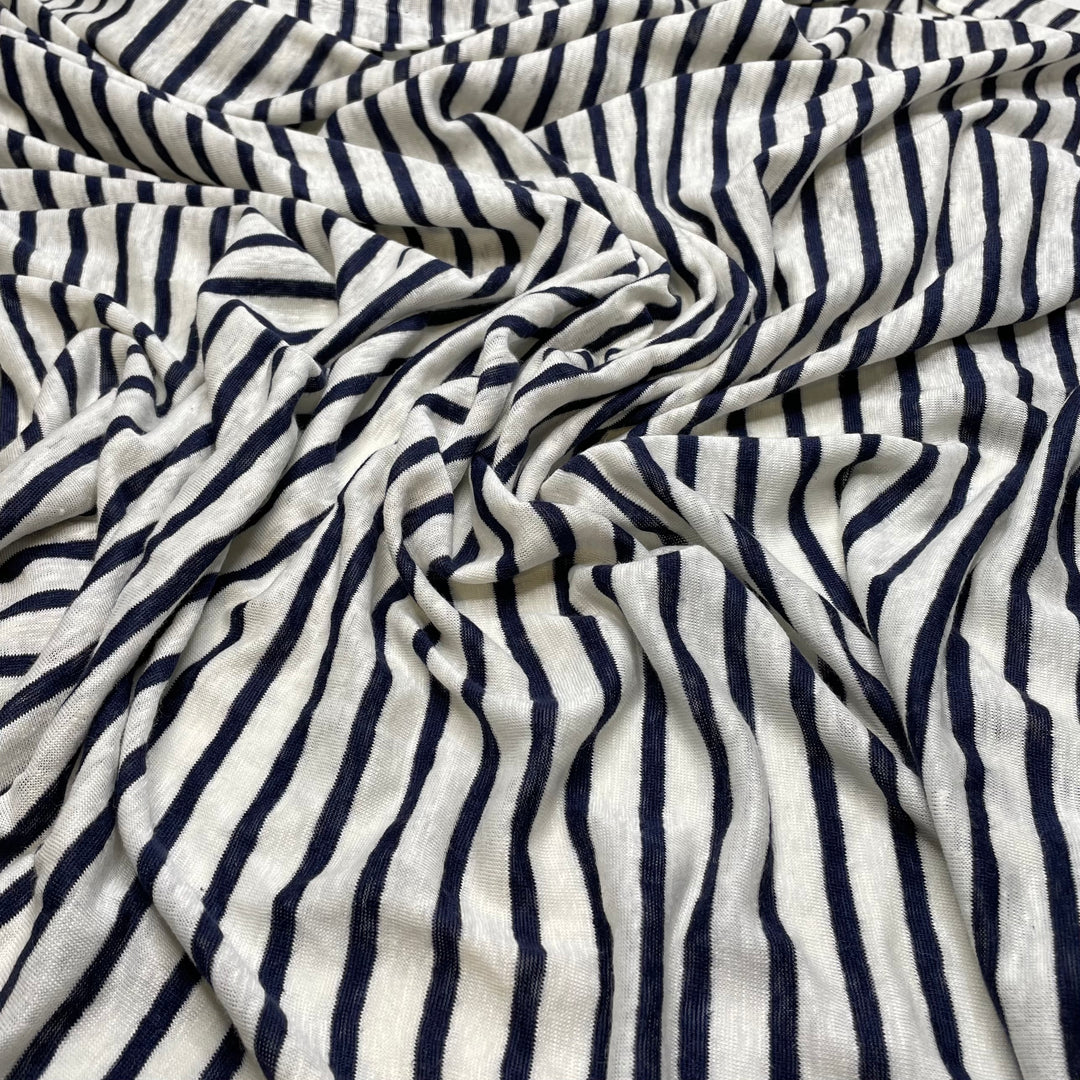 Is That My Sweater - Jersey Cotton/Linen Knit - Light Grey/Navy Stripes - 2.9M Bundle (6782788599921)