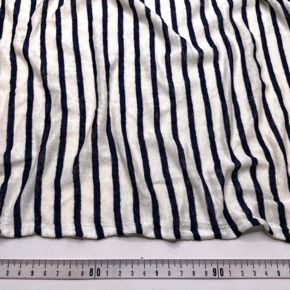 Is That My Sweater - Jersey Cotton/Linen Knit - Light Grey/Navy Stripes - 2.9M Bundle (6782788599921)