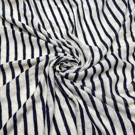 Is That My Sweater - Jersey Cotton/Linen Knit - Light Grey/Navy Stripes - 2.9M Bundle (6782788599921)
