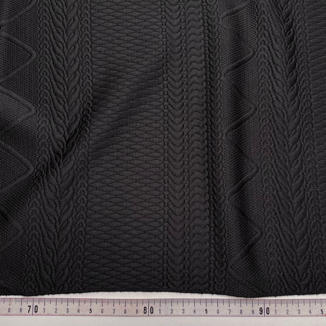 Support Group - Embossed Faux Cabling Synthetic Knit - Black - 2M Bundle (6783350833265)