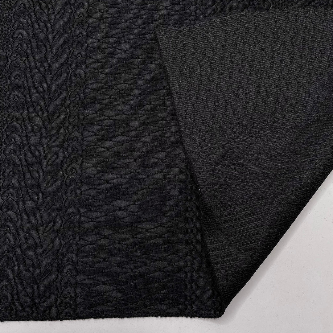Support Group - Embossed Faux Cabling Synthetic Knit - Black - 2M Bundle (6783350833265)
