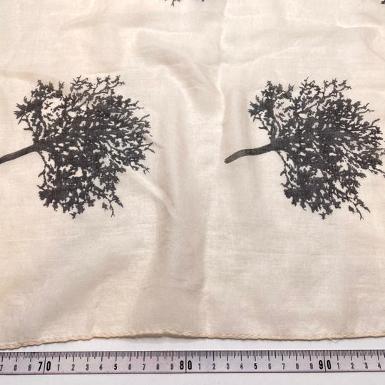 Team Top Down - Gauze Cotton/Viscose Woven - Beige/Black Trees - 1.65M Bundle (6788392353905)