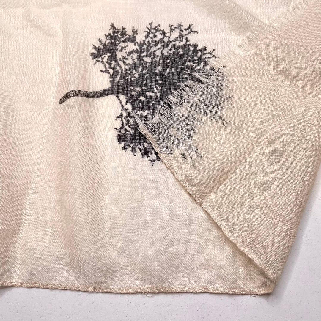 Team Top Down - Gauze Cotton/Viscose Woven - Beige/Black Trees - 1.65M Bundle (6788392353905)