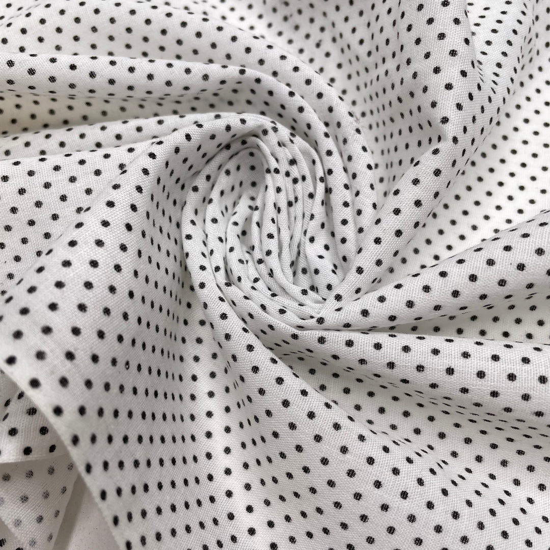 Baby Polka Dot - Cotton Blend Woven - White/Black Polka Dots - 1.85M Bundle (6790928498801)