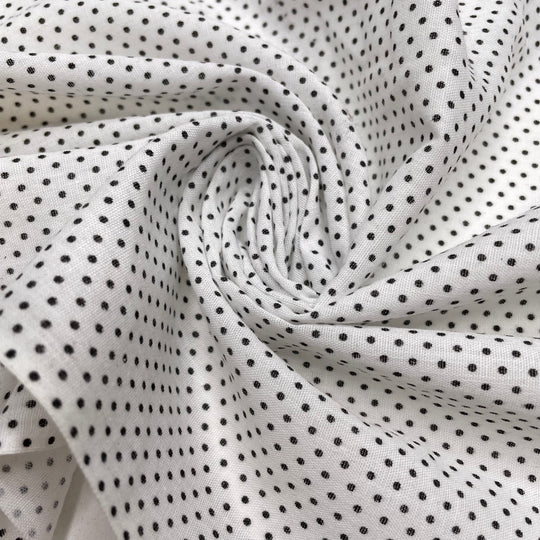 Baby Polka Dot - Cotton Blend Woven - White/Black Polka Dots - 1.85M Bundle (6790928498801)
