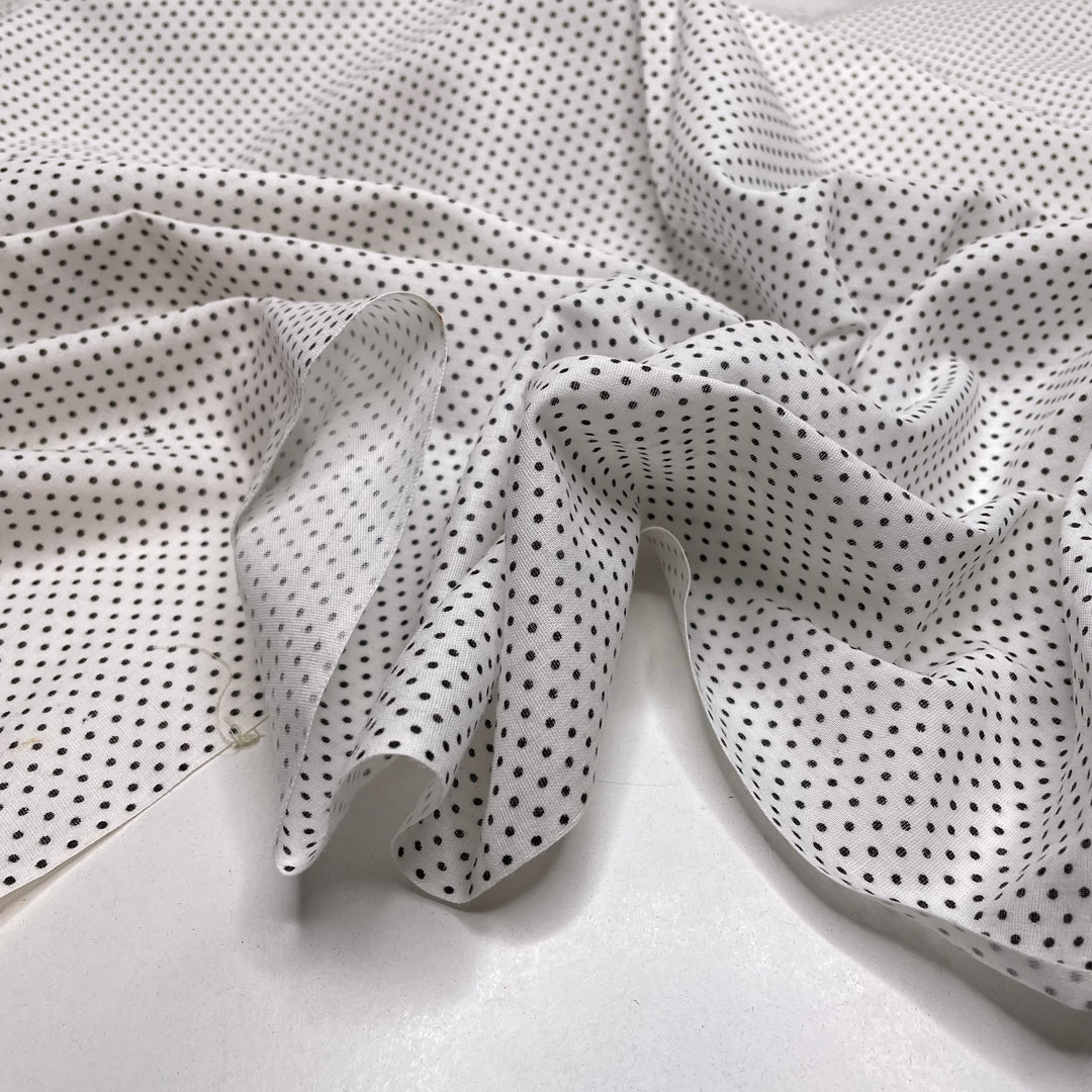 Baby Polka Dot - Cotton Blend Woven - White/Black Polka Dots - 1.85M Bundle (6790928498801)