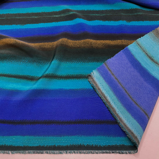 Mermaid - Poly Woven - Blue Multi Stripes - 2M Bundle (6793932177521)
