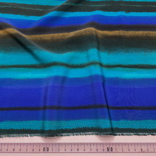 Mermaid - Poly Woven - Blue Multi Stripes - 2M Bundle (6793932177521)