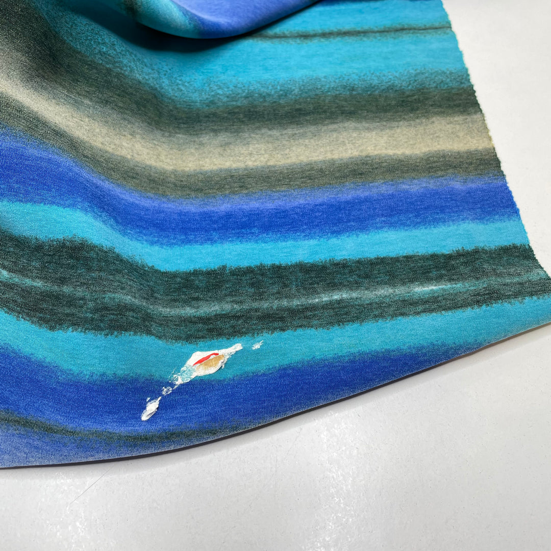 Mermaid - Poly Woven - Blue Multi Stripes - 2M Bundle (6793932177521)
