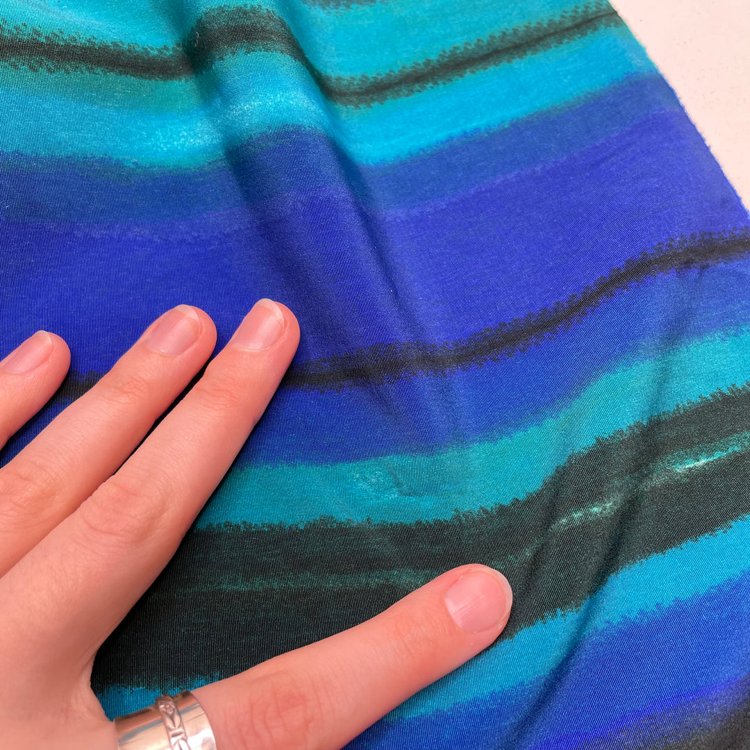 Mermaid - Poly Woven - Blue Multi Stripes - 2M Bundle (6793932177521)
