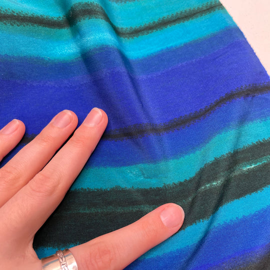 Mermaid - Poly Woven - Blue Multi Stripes - 2M Bundle (6793932177521)