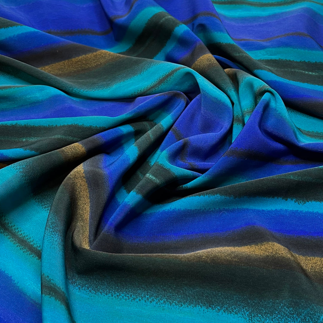 Mermaid - Poly Woven - Blue Multi Stripes - 2M Bundle (6793932177521)