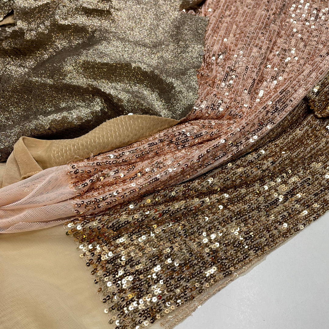 Sequin Mixed Pack - Sequins Synthetic Knit - Gold Multi - 0.3M Bundle (6793956360305)
