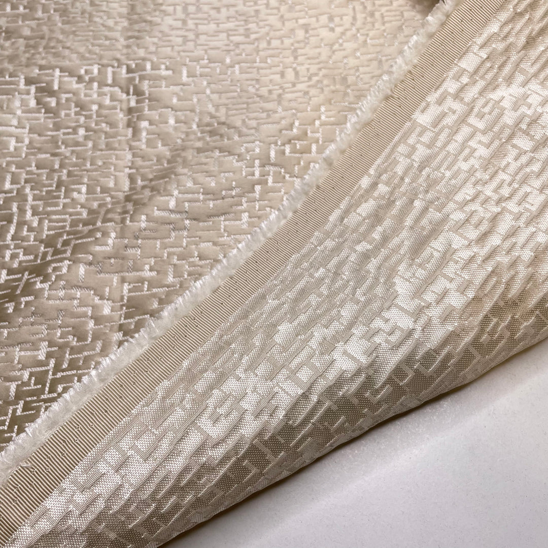 Mouse Maze - Jacquard Polyester Blend Woven - Champagne Geometric - 2.6M Bundle (6803569279089)