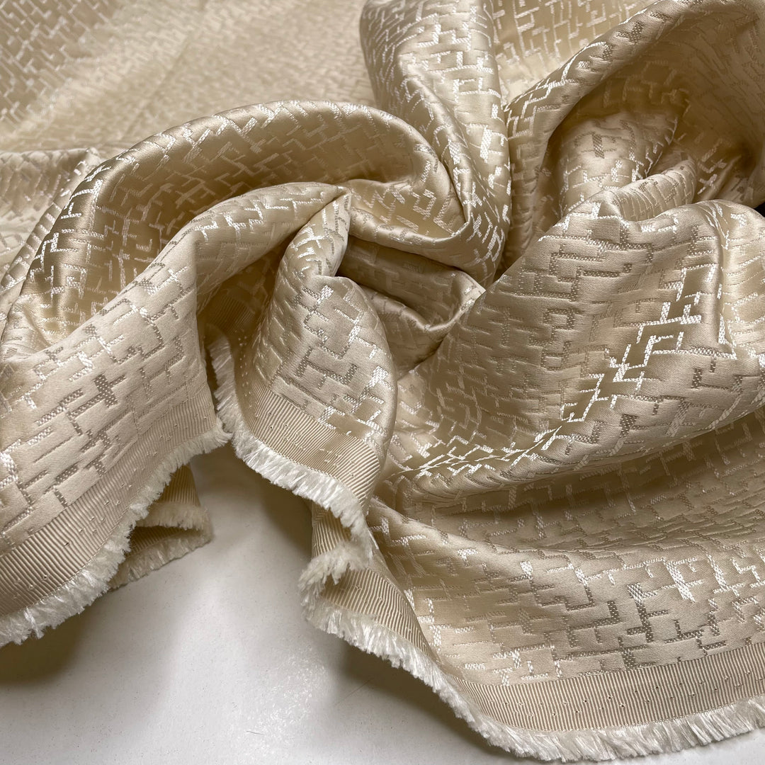 Mouse Maze - Jacquard Polyester Blend Woven - Champagne Geometric - 2.6M Bundle (6803569279089)