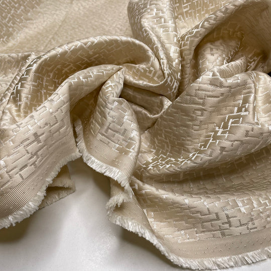 Mouse Maze - Jacquard Polyester Blend Woven - Champagne Geometric - 2.6M Bundle (6803569279089)