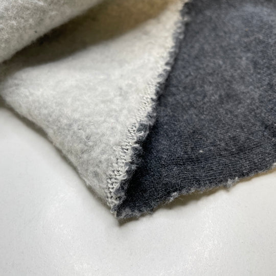 Sleep Over Cozy - Jersey Fleece Bamboo Blend Knit - Grey/White - 0.7M Bundle (6803572654193)
