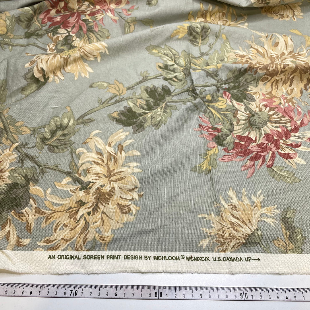 Dont Talk To Me Before Coffee - Slub Cotton Woven - Light Teal Multi Floral - 2.5M Bundle (6804392706161)
