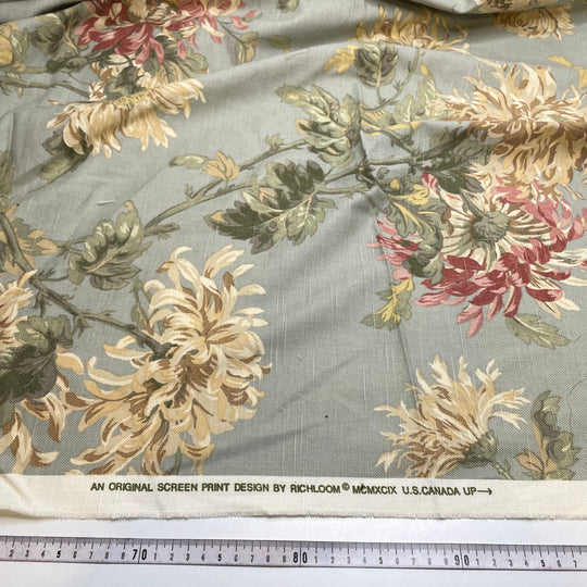 Dont Talk To Me Before Coffee - Slub Cotton Woven - Light Teal Multi Floral - 2.5M Bundle (6804392706161)