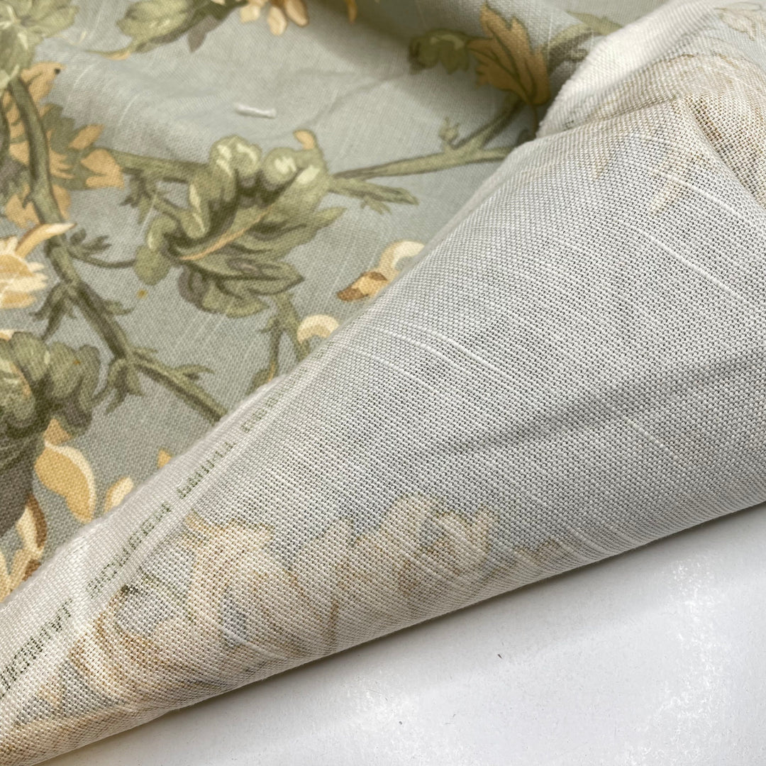 Dont Talk To Me Before Coffee - Slub Cotton Woven - Light Teal Multi Floral - 2.5M Bundle (6804392706161)