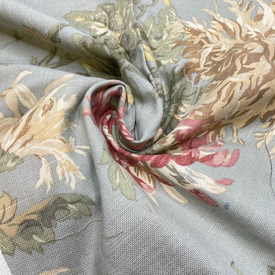 Dont Talk To Me Before Coffee - Slub Cotton Woven - Light Teal Multi Floral - 2.5M Bundle (6804392706161)