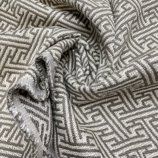 Doppio - Jacquard Synthetic Woven - Cream/Grey Geometric - 0.85M Bundle (6804980826225)