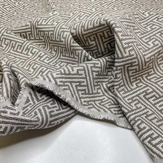 Doppio - Jacquard Synthetic Woven - Cream/Grey Geometric - 0.85M Bundle (6804980826225)