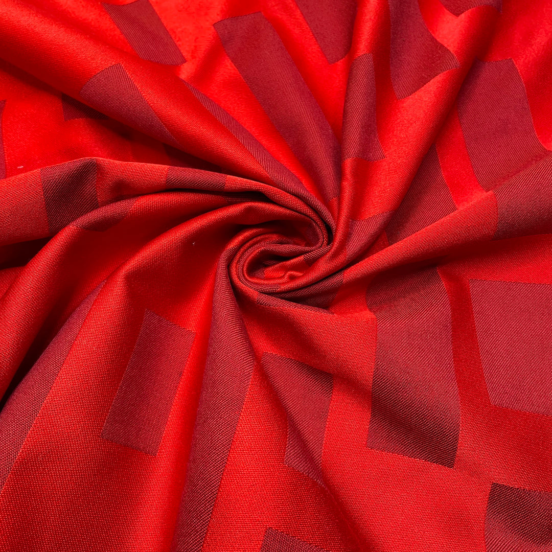 Lipstick - Jacquard Synthetic Woven - Red Geometric - 0.6M Bundle (6805870870641)