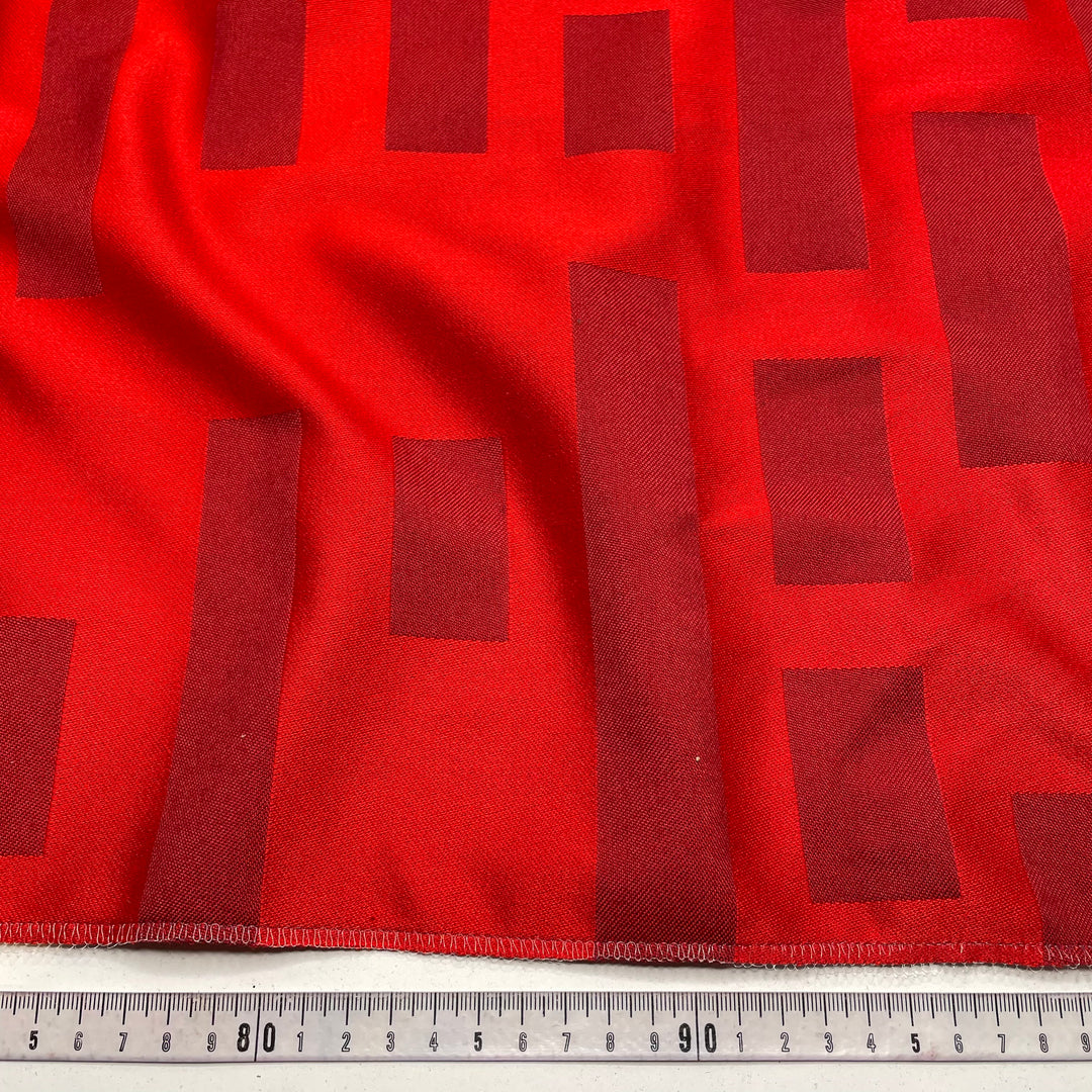 Lipstick - Jacquard Synthetic Woven - Red Geometric - 0.6M Bundle (6805870870641)