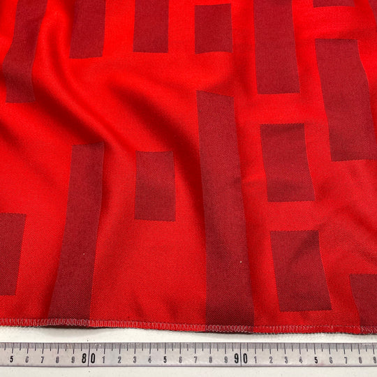 Lipstick - Jacquard Synthetic Woven - Red Geometric - 0.6M Bundle (6805870870641)