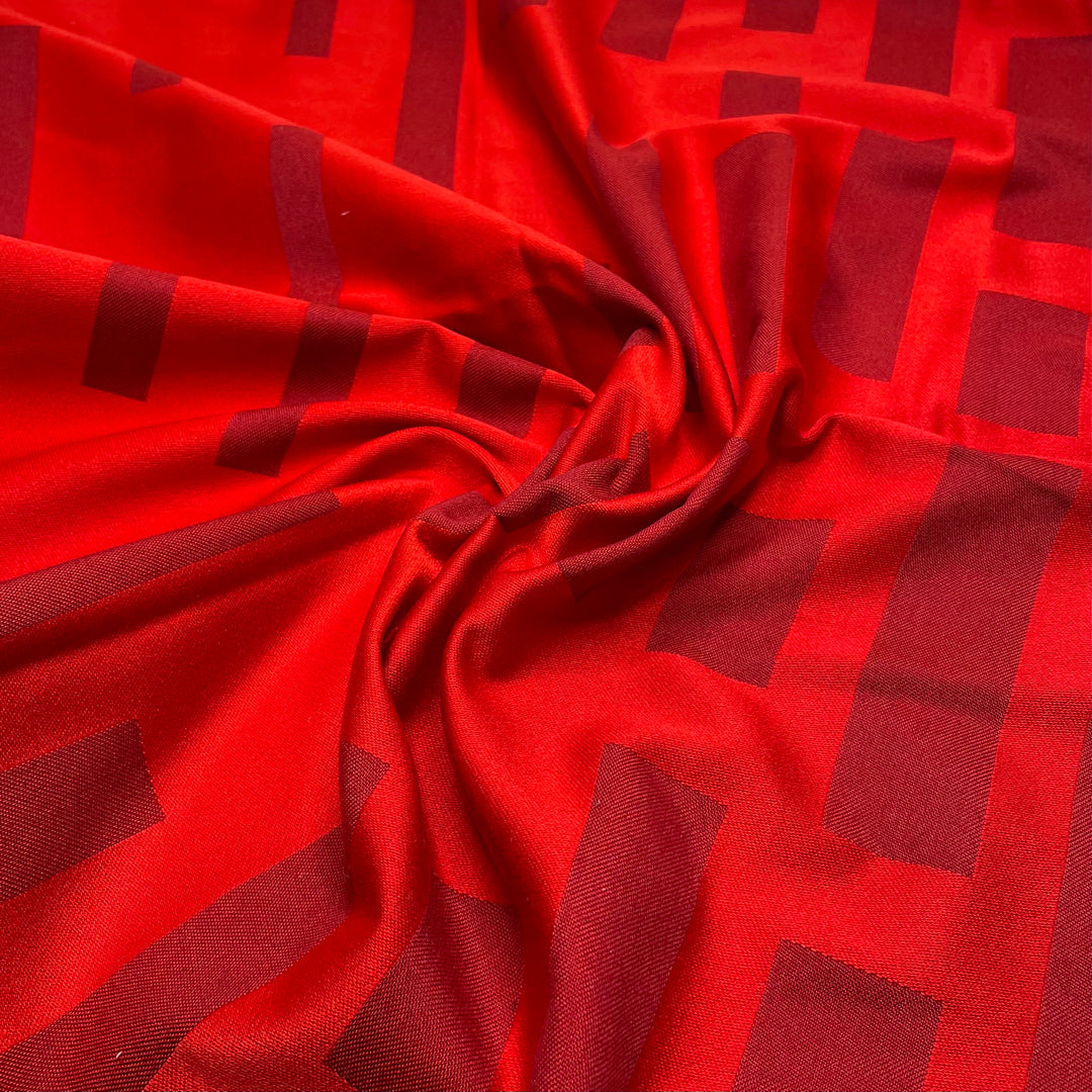 Lipstick - Jacquard Synthetic Woven - Red Geometric - 0.6M Bundle (6805870870641)